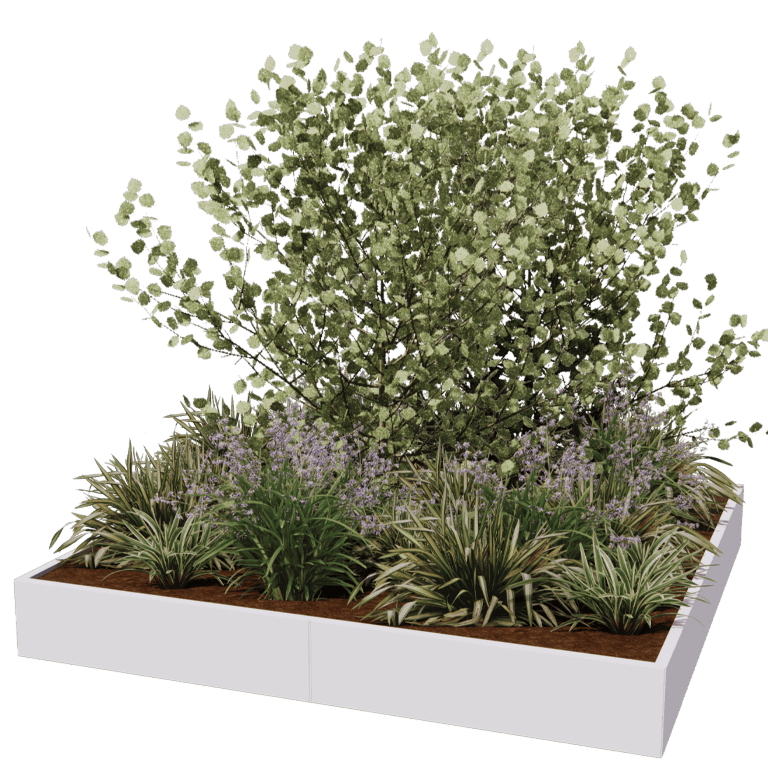 Gepoedercoat staal plantenbak Miami xxl 240 x 240 cm