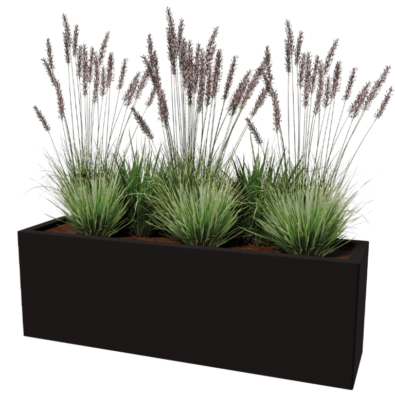 Gepoedercoat staal plantenbak Texas 30 x 120 cm