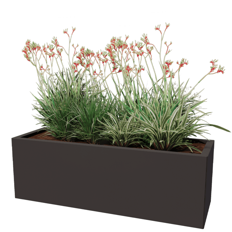 Gepoedercoat staal plantenbak Texas 40 x 120 cm