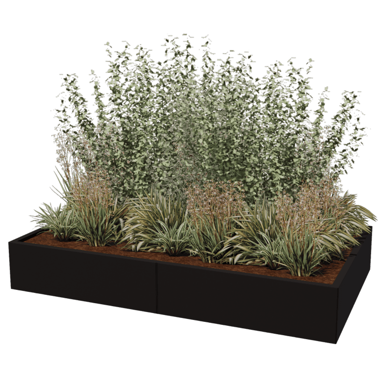 Gepoedercoat staal plantenbak Texas xxl 200 x 120 cm