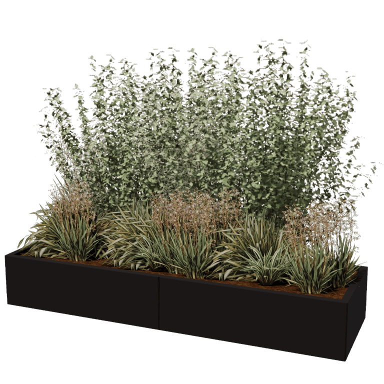 Gepoedercoat staal plantenbak Texas xxl 200 x 60 cm