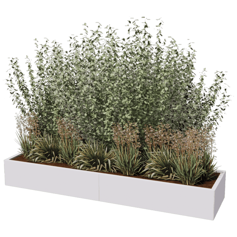 Gepoedercoat staal plantenbak Texas xxl 240 x 60 cm