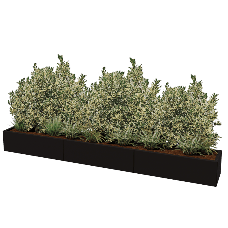 Gepoedercoat staal plantenbak Texas xxl 300 x 40 cm