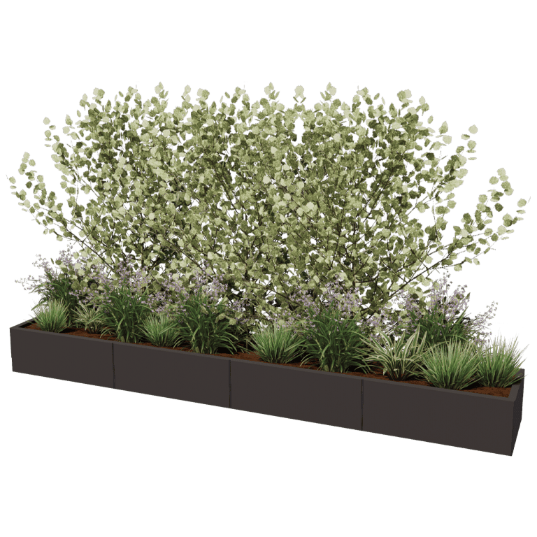 Gepoedercoat staal plantenbak Texas xxl 320 x 50 cm