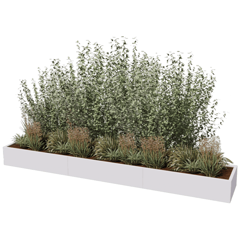 Gepoedercoat staal plantenbak Texas xxl 360 x 60 cm