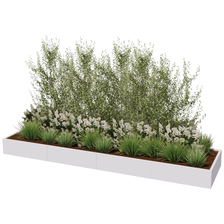 Gepoedercoat staal plantenbak Texas xxl 400 x 100 cm
