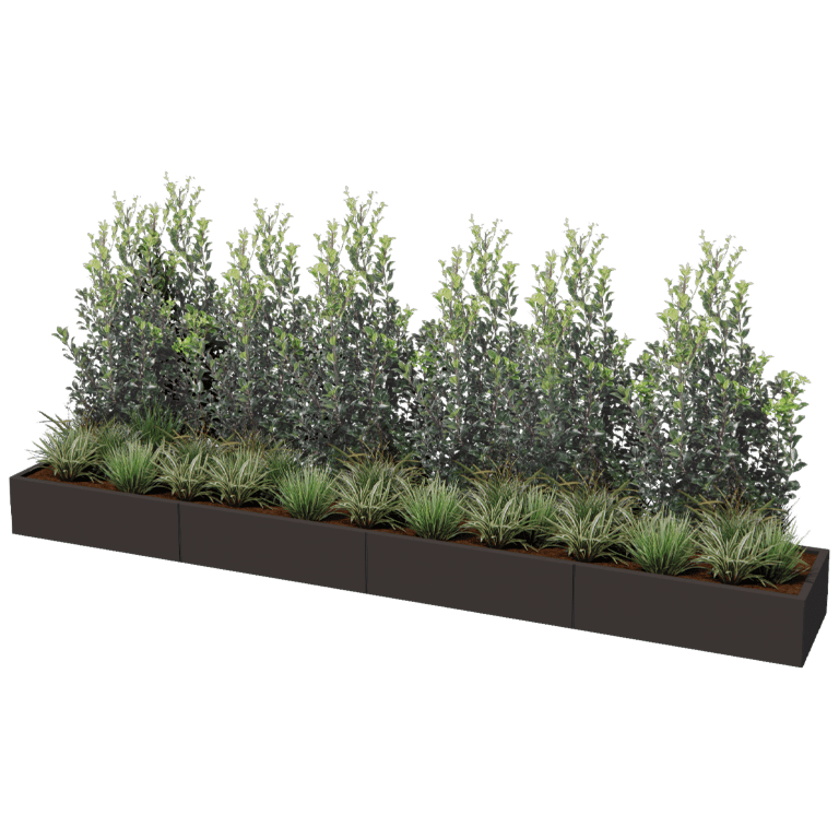 Gepoedercoat staal plantenbak Texas xxl 400 x 60 cm
