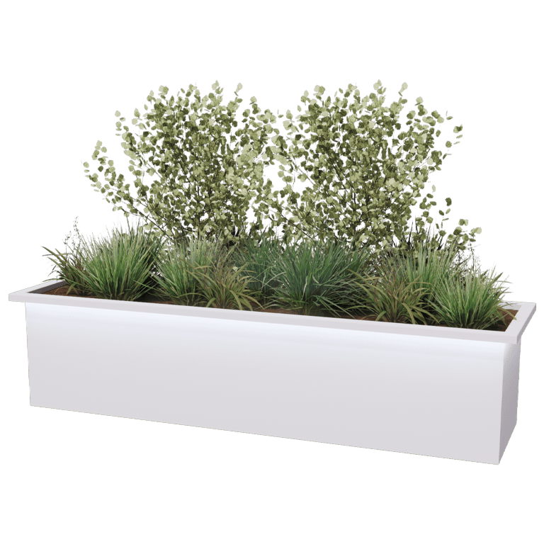 Gepoedercoat staal gelaste plantenbak Alabama met LED 200 x 50 x 50 cm
