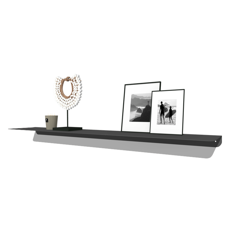Gepoedercoat staal wandplank L-vorm 120 x 20 cm
