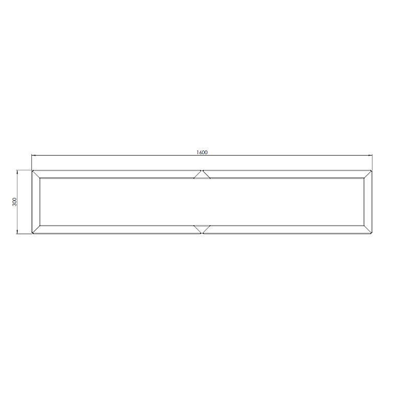 Verzinkt staal plantenbak Texas xxl 1600x300