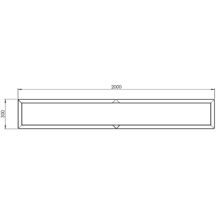 Gepoedercoat staal plantenbak Texas xxl 200 x 30 cm