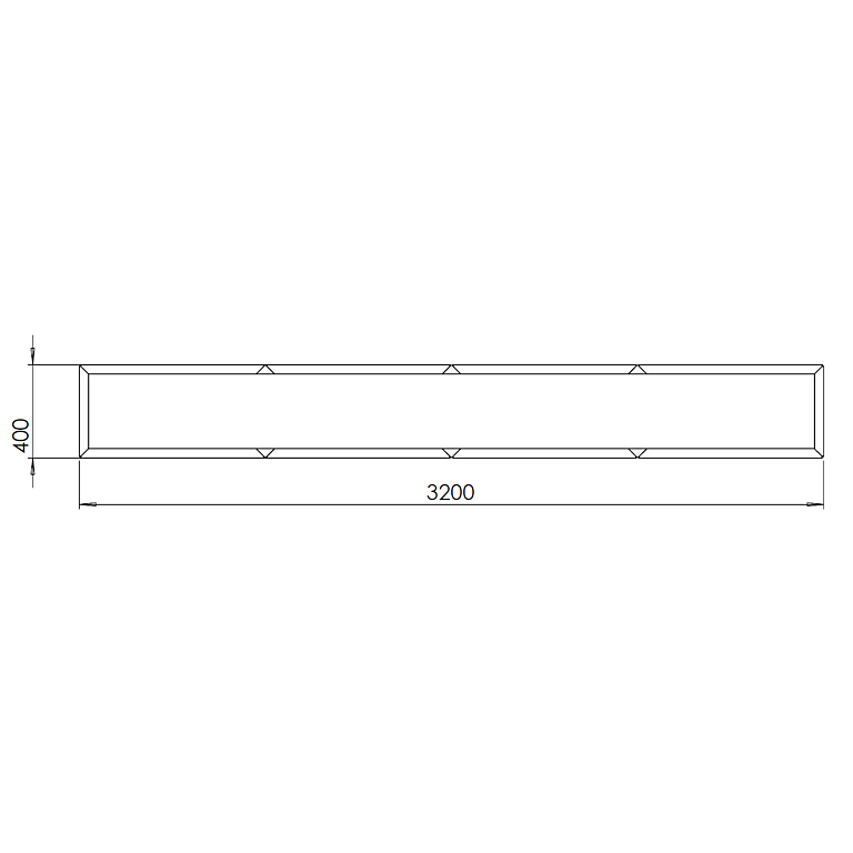 Gepoedercoat staal plantenbak Texas xxl 3200x400