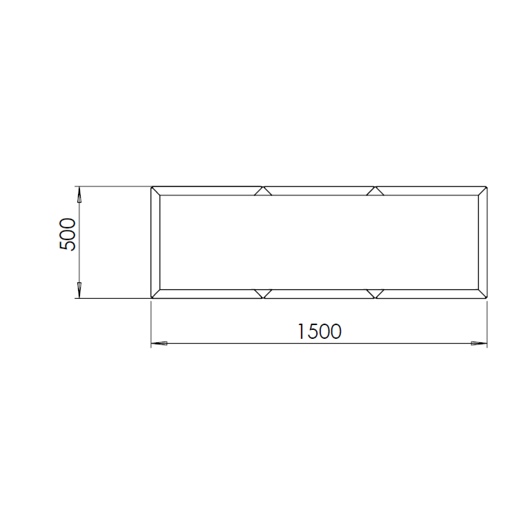 Gepoedercoat staal plantenbak Texas xxl 1500x500