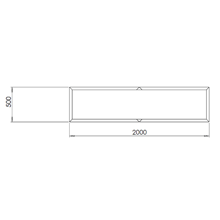 Verzinkt staal plantenbak Texas xxl 2000x500