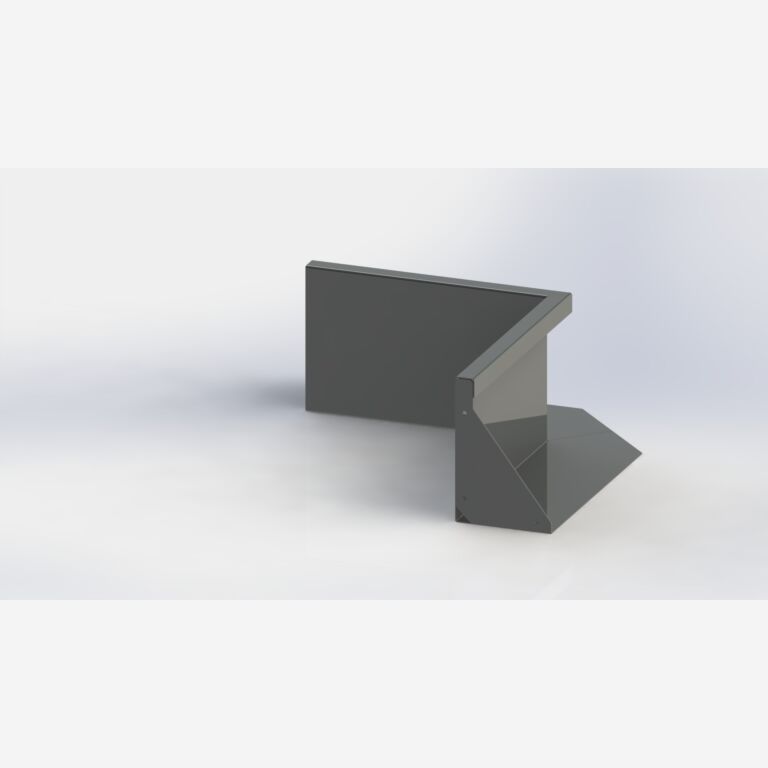 Gepoedercoat staal keerwand binnenhoek 500x500mm (hoogte 300mm)