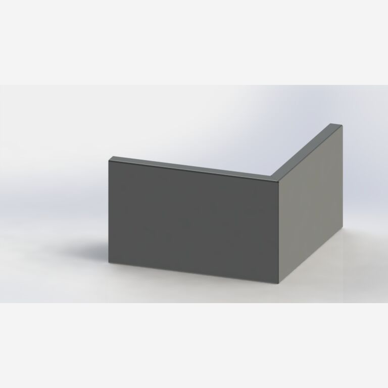 Gepoedercoat staal keerwand buitenhoek 500x500mm (hoogte 300mm)