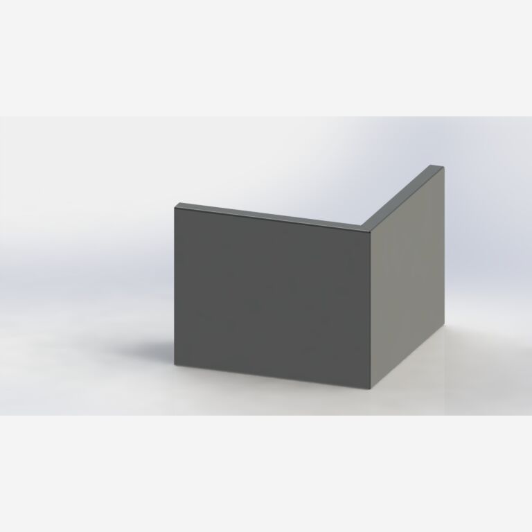 Gepoedercoat staal keerwand buitenhoek 500x500mm (hoogte 400mm)