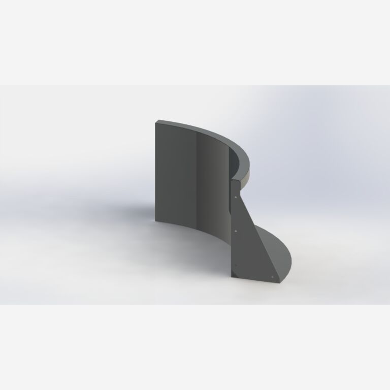 Gepoedercoat staal keerwand binnenbocht 500x500mm (hoogte 400mm)