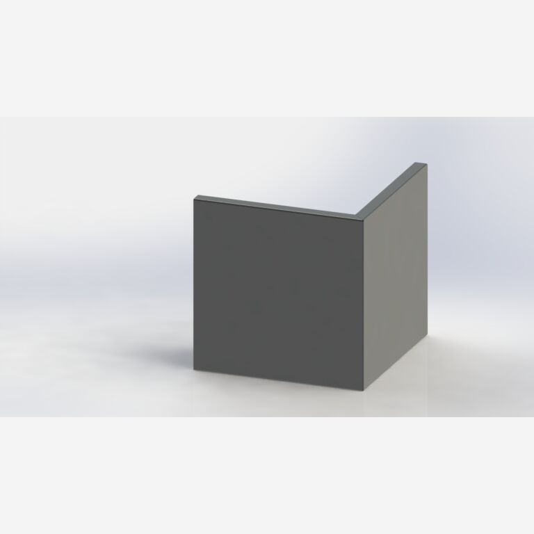 Gepoedercoat staal keerwand buitenhoek 500x500mm (hoogte 500mm)