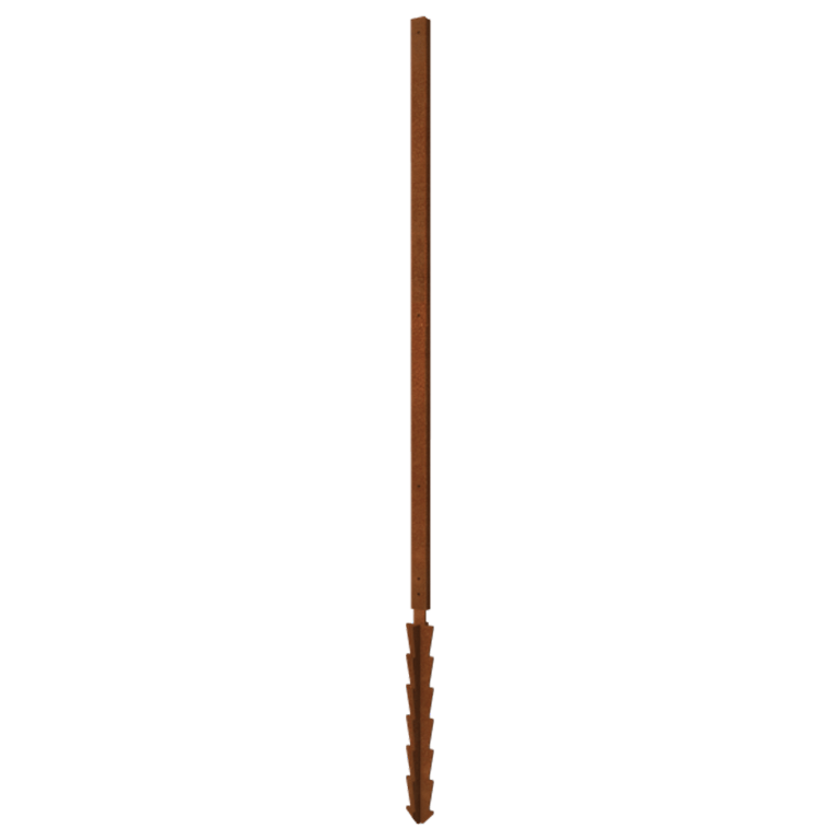 Cortenstaal staander recht met grondpin 190 x 6 x 3 cm
