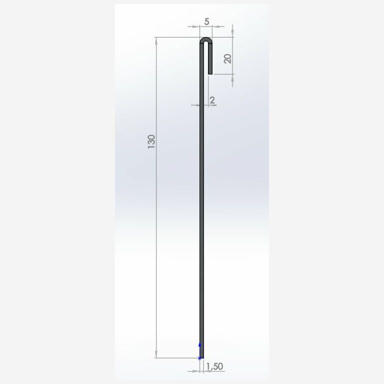 Cortenstaal kantopsluiting geplet 130mm complete set per 15 meter