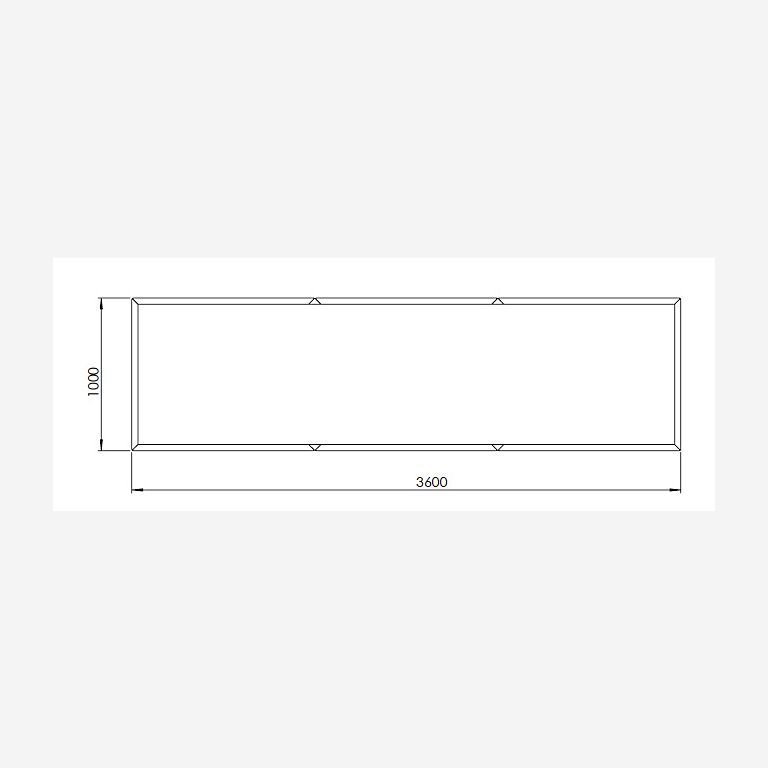 Gepoedercoat staal plantenbak Texas xxl 3600x1000