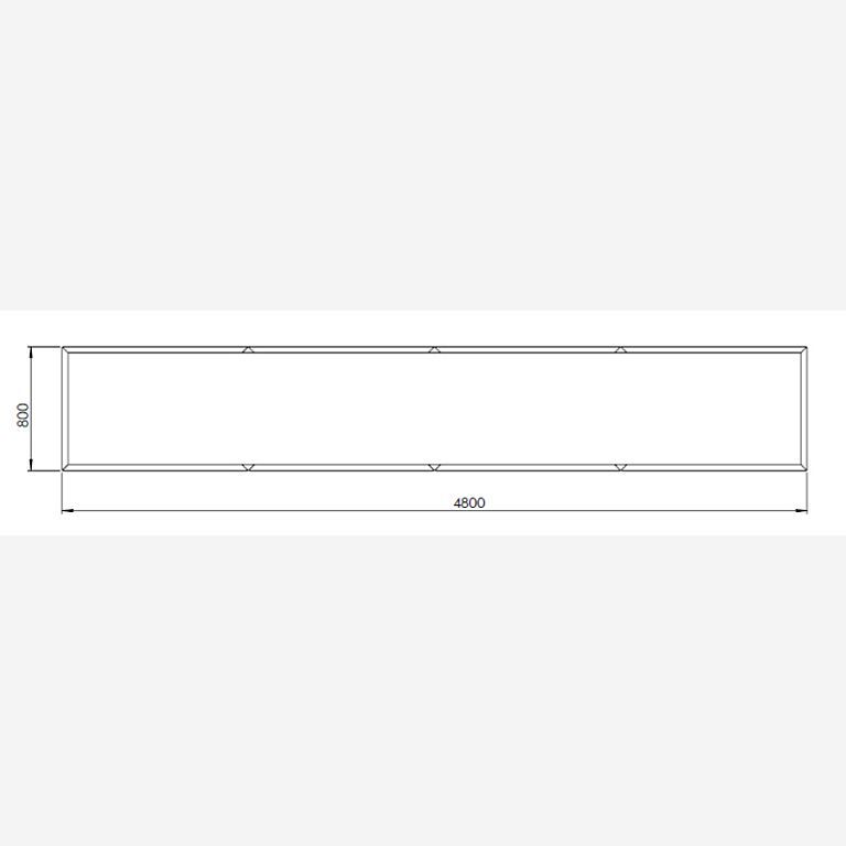 Gepoedercoat staal plantenbak Texas xxl 4800x800