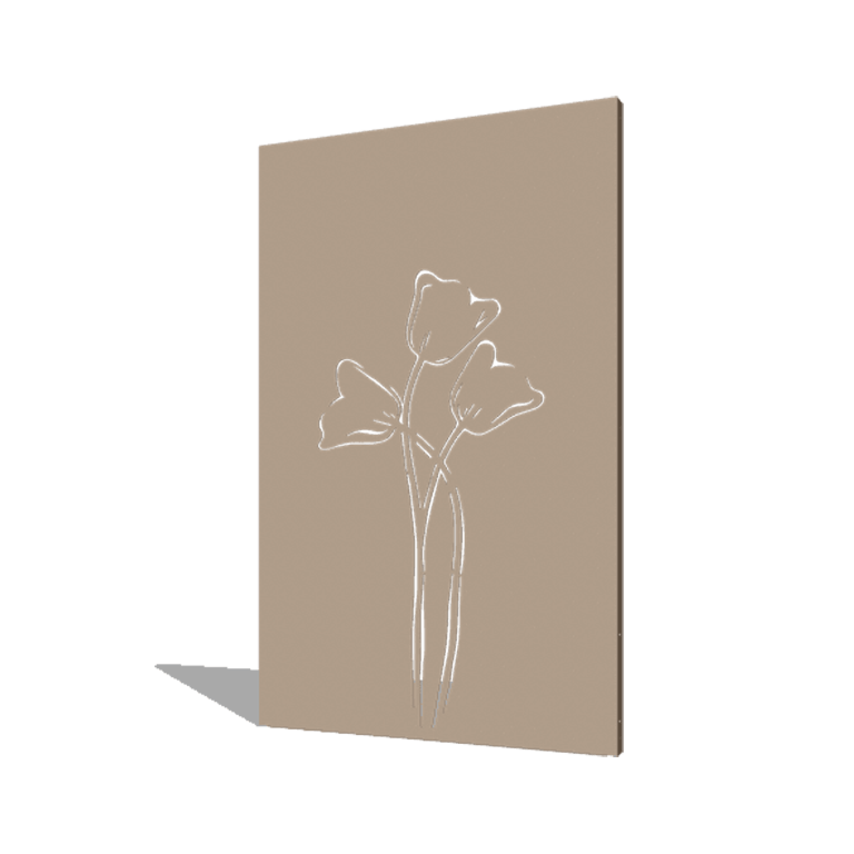 Gepoedercoat staal paneel tulp symmetrisch 120 x 6 x 190 cm