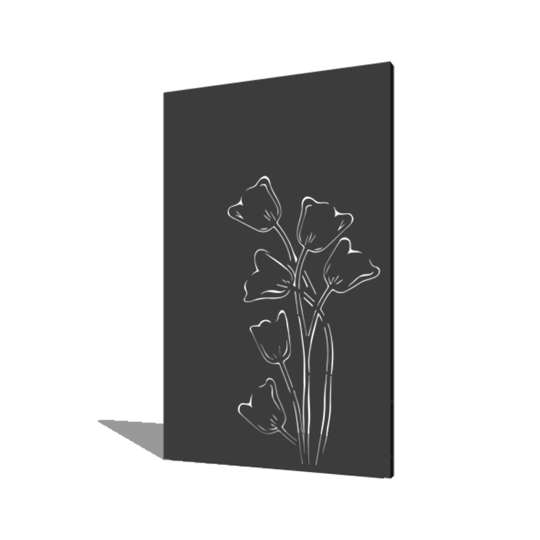Gepoedercoat staal paneel tulp a-symmetrisch 120 x 6 x 190 cm