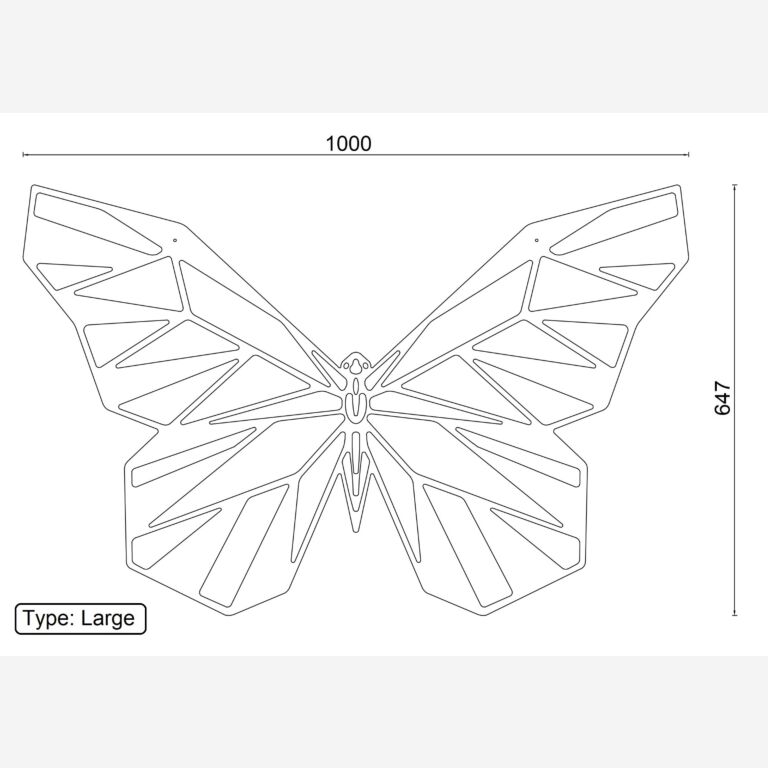 Metalen wanddecoratie Vlinder 2.0