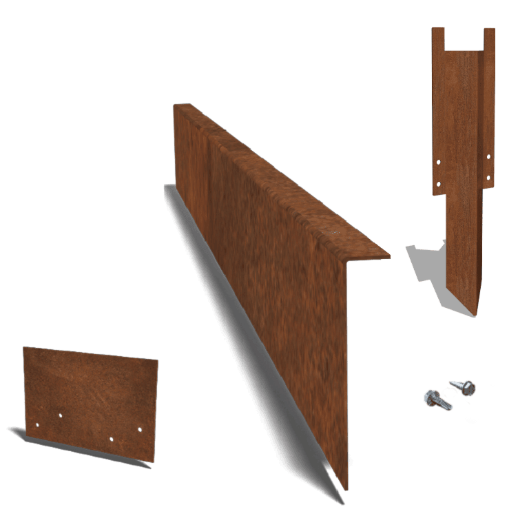 Cortenstaal kantopsluiting gezet 22 cm complete set per 15 meter