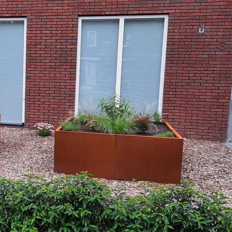 Cortenstaal plantenbak Miami xxl 160 x 160 cm