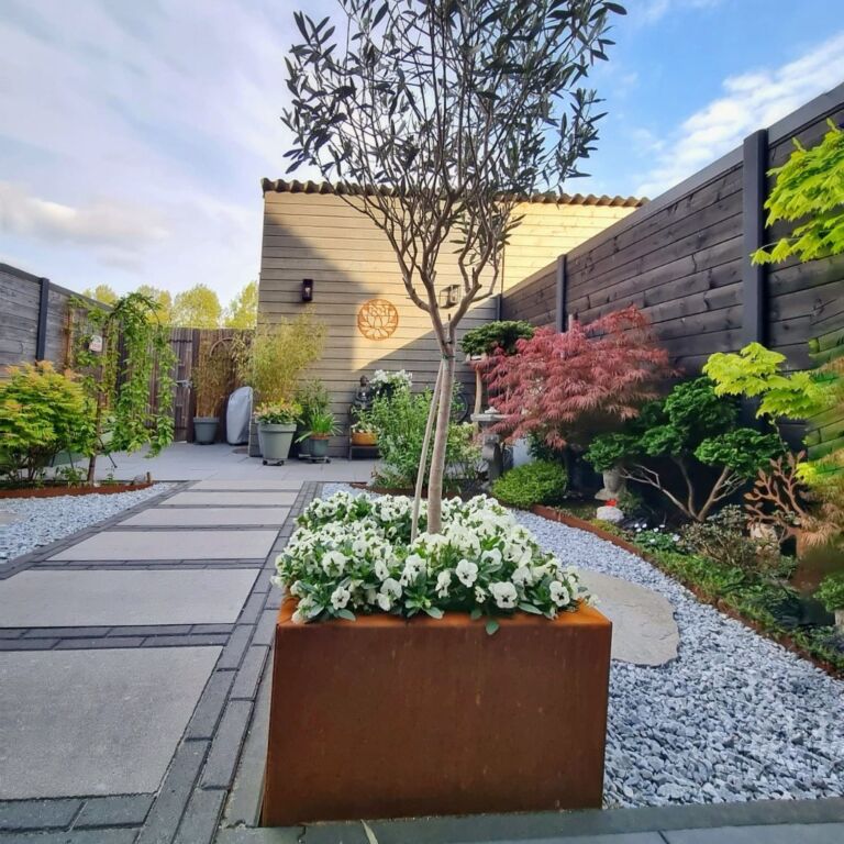 Cortenstaal wanddecoratie Lotusbloem