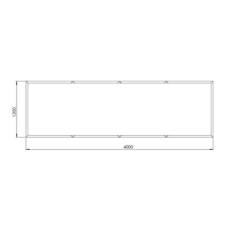 Gepoedercoat staal plantenbak Texas xxl 400 x 120 cm