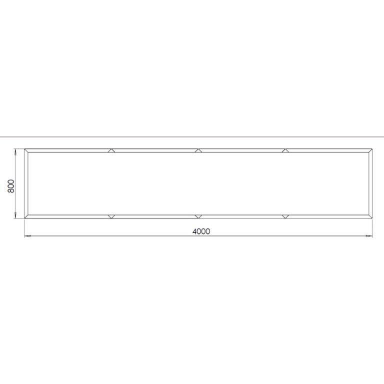 Gepoedercoat staal plantenbak Texas xxl 400 x 80 cm