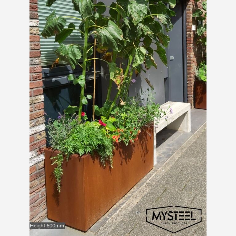 Cortenstaal plantenbak Texas 400x1200