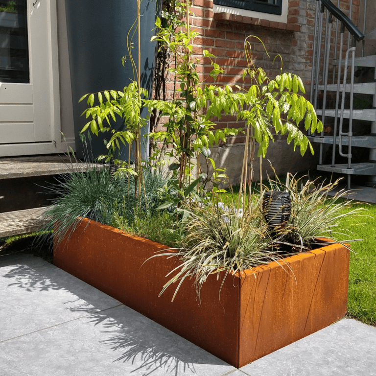 Cortenstaal plantenbak Texas 600x1200