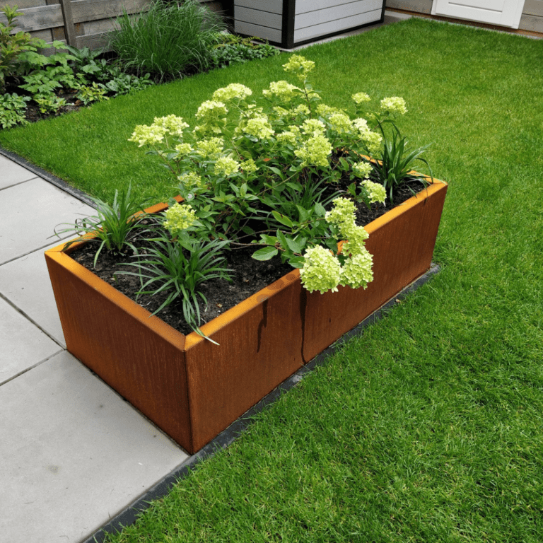 Cortenstaal plantenbak Texas 600x1200