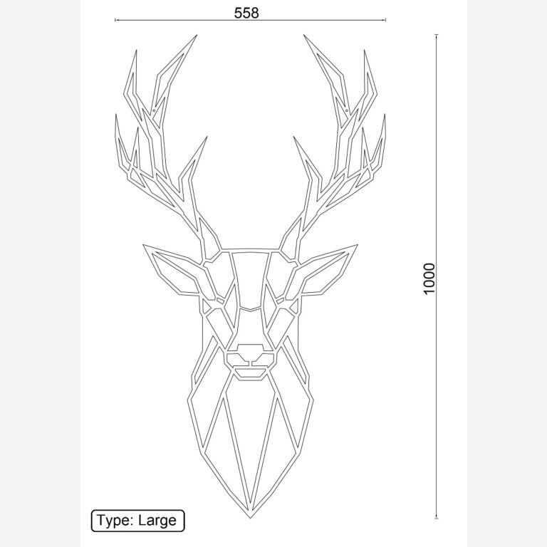 Metalen wanddecoratie Deer 1.0