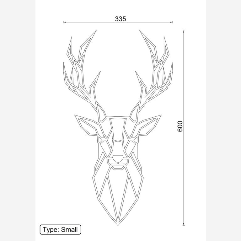 Metalen wanddecoratie Deer 1.0
