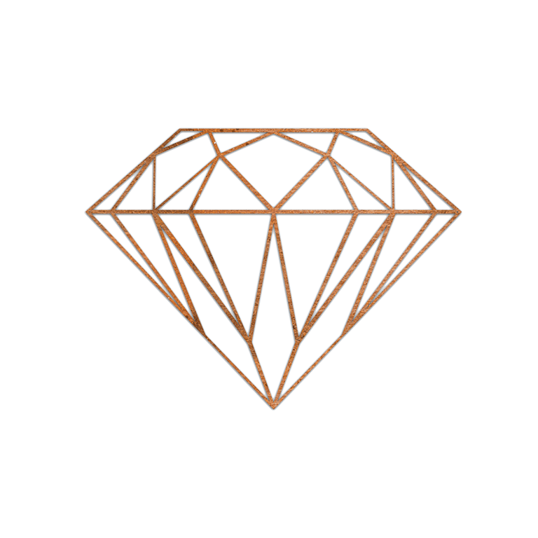 Cortenstaal wanddecoratie Diamond *OP=OP