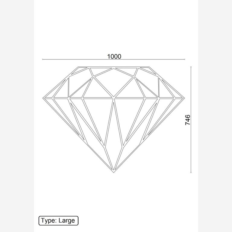 Metalen wanddecoratie Diamond *OP=OP