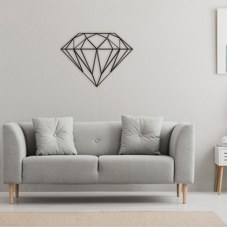 Metalen wanddecoratie Diamant *OP=OP