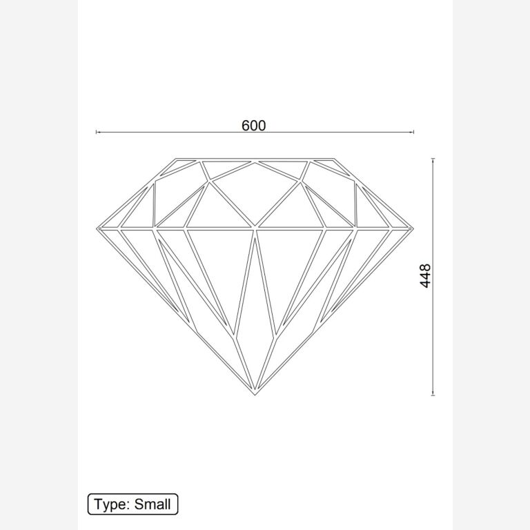 Metalen wanddecoratie Diamond *OP=OP