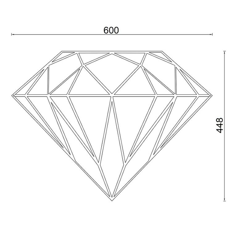 Metalen wanddecoratie Diamant *OP=OP