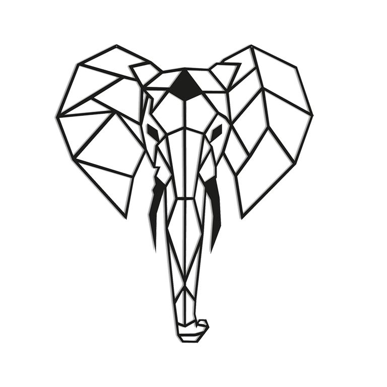 Metalen wanddecoratie Elephant 2.0