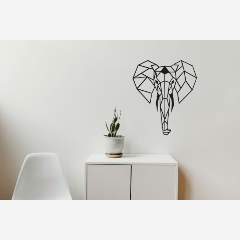 Metalen wanddecoratie Elephant 2.0