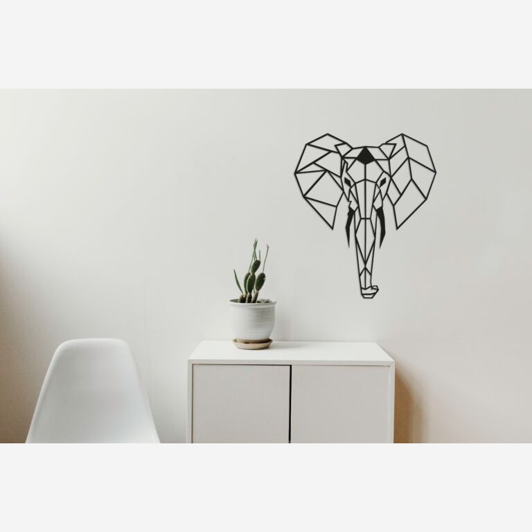 Metalen wanddecoratie Olifant 2.0