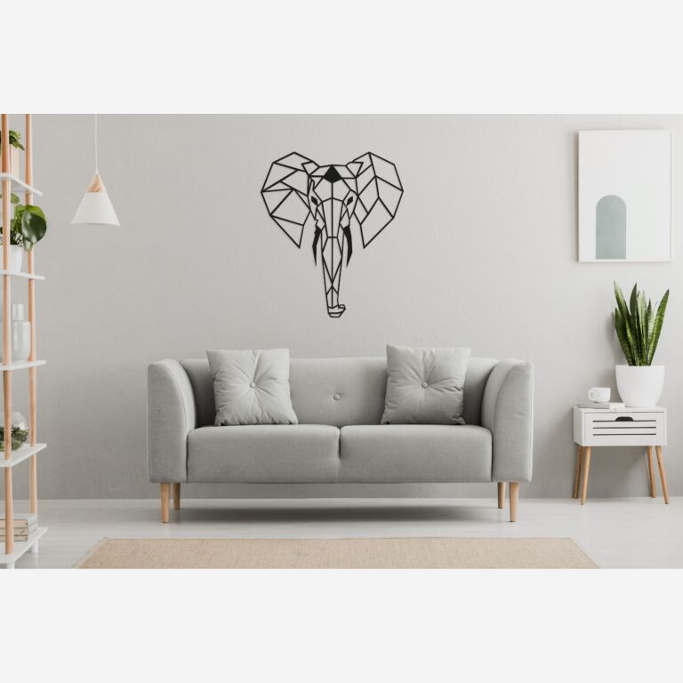 Metalen wanddecoratie Elephant 2.0