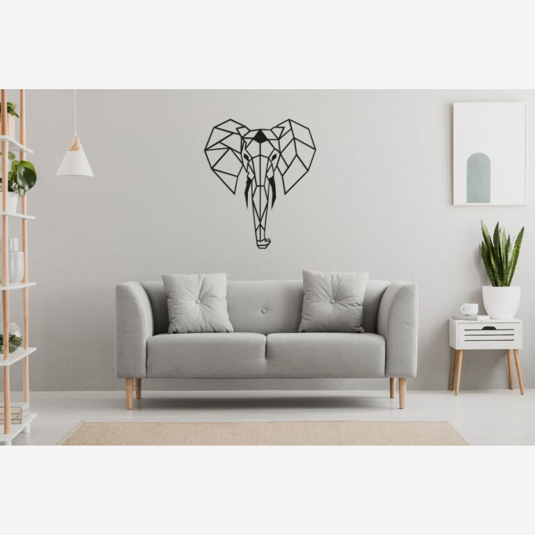 Metalen wanddecoratie Olifant 2.0